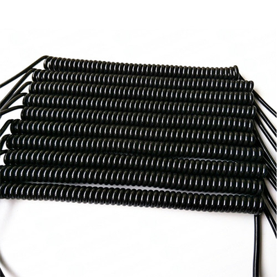 TPU Spiral Custom Coiled Cable Multi - Purpose With Black Color 1.2 - 8.0MM