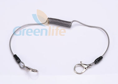 175 MM Long Tail Retractable Plastic Coil Lanyard Retainer With Lobster Clips