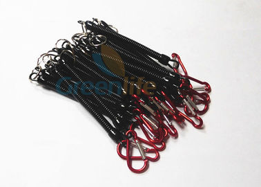 6.5'' Split Ring Fly Fishing Pliers Lanyard With D Shape Red Carabiner Holders