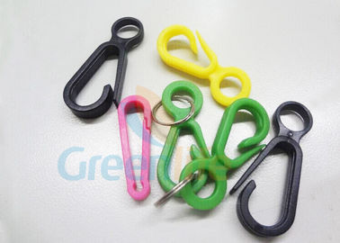 Colorful POM Plastic Snap Hook , Lanyards Attaching Plastic Carabiner Hook