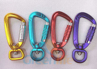 High Security Aluminum Snap Hook Carabiner With Eyelet Multi Colours Loaded 400KG