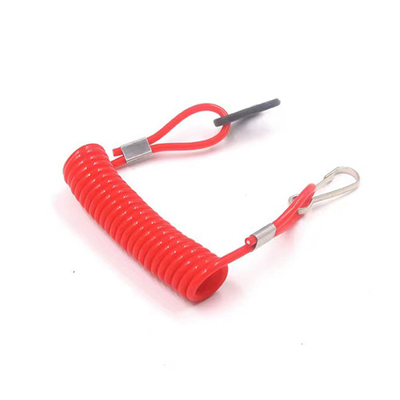 Motor Engines Kill Cord Lanyard Universal Red Plastic Spring Style