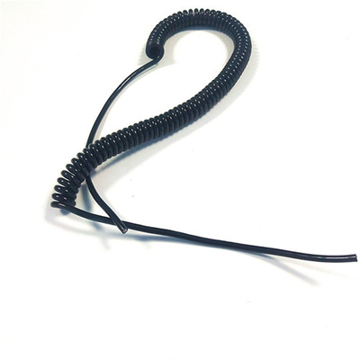 Universal Black Plastic PU Covered Spring Coil Tool Tether Lanyard