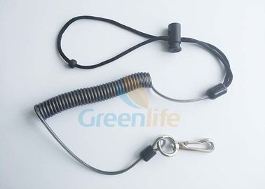 Fall Protection Spiral Coiled Cord Plastic Coil Lanyard With Adjustable Bracelet Rope