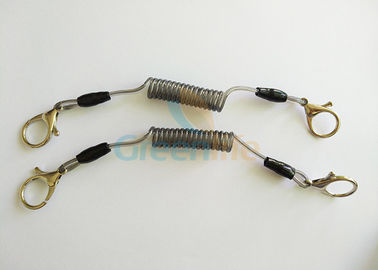 5CM Length Stretch Stainless Steel Coiled Tool Lanyard With Lobester Claw On Two Ends