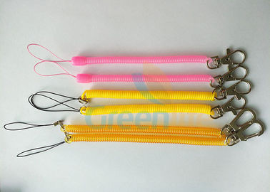 Flex Colorful Plastic Coil Lanyard With Snap Hook / String Loop 1.2 - 3.0MM Diametre