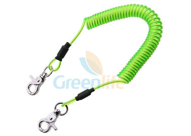 Translucent Colorful Plastic Coil Lanyard PU Covered Flexible Anti Lost Spring Steel Wire
