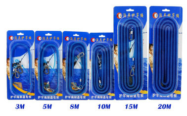 Real Steel Coil Blue Fishing Spring Coil Lanyard PU Material With Different Length