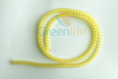 Translucent Yellow Retractable Coil Cord , Flat Spiral Sup Coil Leash 1 Meter Length