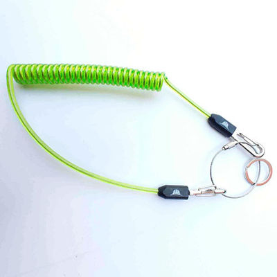 5.0MM Cord Transparent Green Coil Tool Lanyard For Split Ring