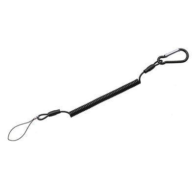 Steel Cable Carabiner Coil Tool Lanyard With Phone Loop