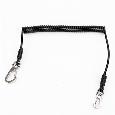 Rubber Covered Expandable Coiled Lanyard Bungee Pantone With Delux Swivel Hook