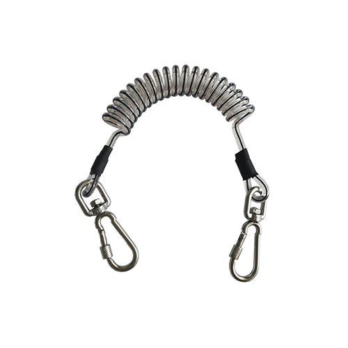 Greenlife Hook To Hook Black Core Transparent 10KG Heavy Duty Hand Tool Safety Coiled Lanyard Leash 
