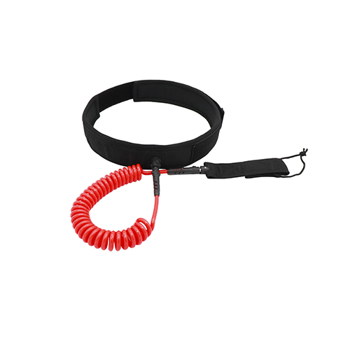 China Best Waist Belt Style 10ft Extension Spring Safety Surf Leash For Surfboard Black/Blue/Red Color  