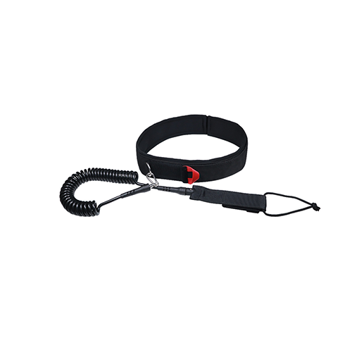 China High Quality 10' Black SUP Coiled Leash With Quick Release Waist For Surfing Safety