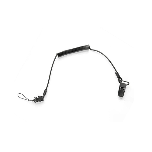Universal Black Spiral Hard Hat Lanyard With Clamp Flexible Plastic Spring Rope