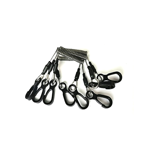 Plastic Snap Hook To Hook Mini Clear Black Coiled Strap NW 4G Anti-lost Tool Tether