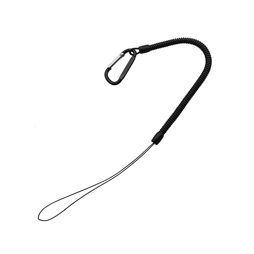 Greenlife Black Quick Connect Coil key Chain With Aluminum Carabiner For Touch Pen Dropping