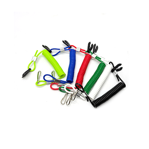 3.5MM Floating Lanyard Colored TPU Outboard Motorboat Coiled Rope With J-Hook